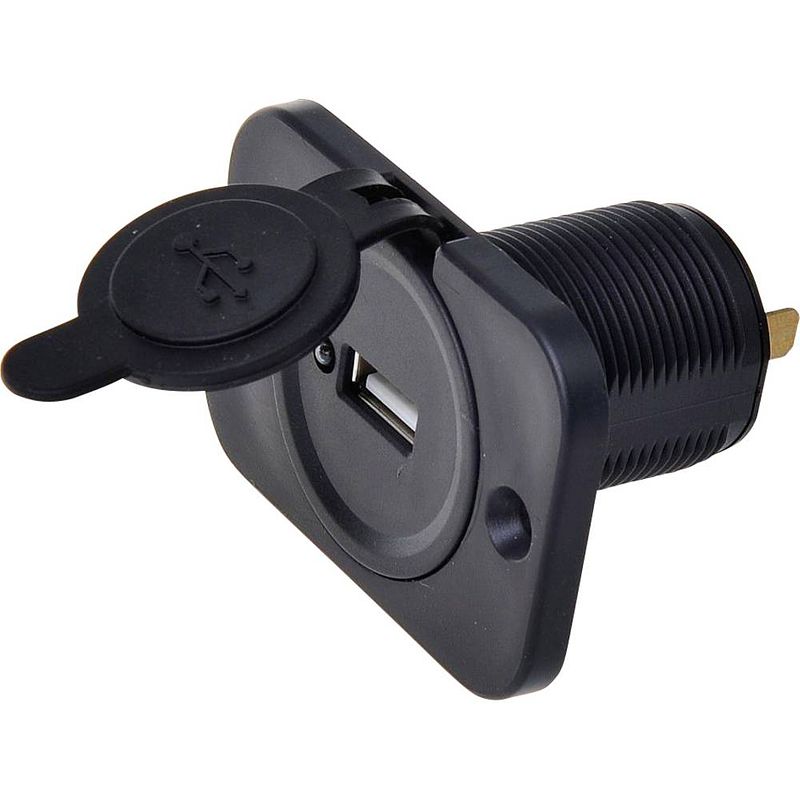 Foto van Iwh 019004 usb-inbouwstopcontact 12/24 volt 2100ma stroombelasting (max.): 2.1 a