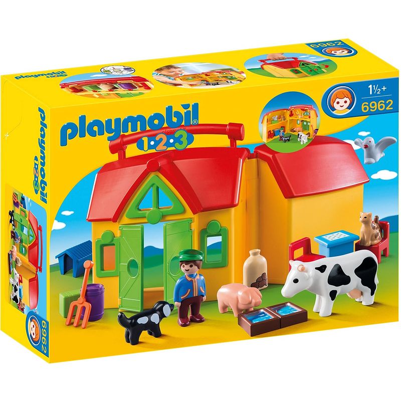 Foto van Playmobil 1.2.3 meeneemboerderij met dieren 6962