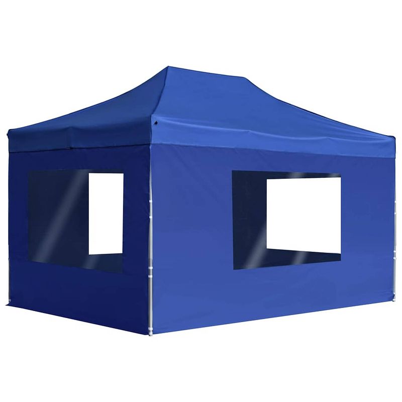 Foto van Vidaxl partytent inklapbaar met wanden 4,5x3 m aluminium blauw