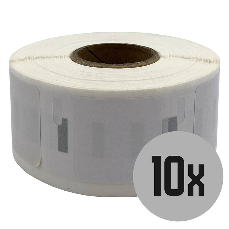 Foto van Dula dymo compatible labels - wit - s0929120 - vierkante etiketten - 10 rollen - 25 x 25 mm - 750 labels per rol