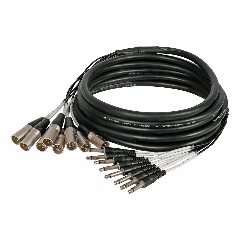 Foto van Devine mul006/5 multikabel 8x xlr-m naar 8x 6.35 mm ts 5m