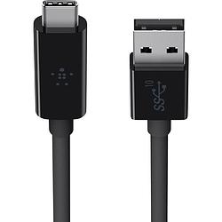 Foto van Belkin usb-kabel usb 3.2 gen1 (usb 3.0 / usb 3.1 gen1) usb-a stekker, usb-c stekker 91.00 cm zwart vlambestendig f2cu029bt1m-blk