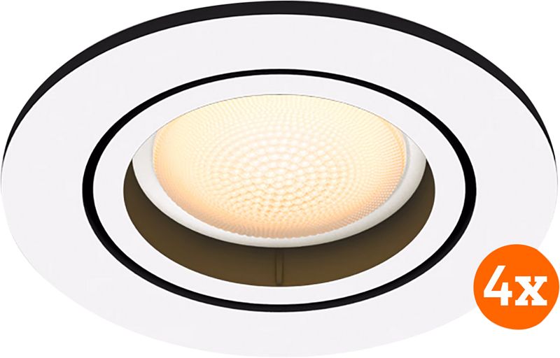 Foto van Philips hue milliskin inbouwspot white ambiance rond wit 10-pack