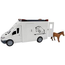 Foto van Toys amsterdam paardenvrachtwagen junior 27 cm wit 2-delig