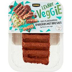 Foto van 4 verpakkingen | jumbo vegan spareribs met bbq saus 210g aanbieding bij jumbo