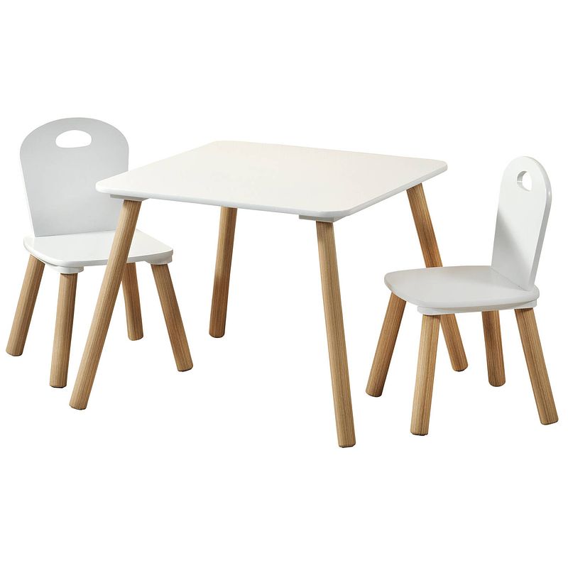 Foto van Stevige kindertafel set met stoeltjes - 55x55x45 cm