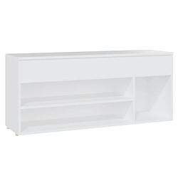 Foto van The living store opbergbank - schoenenkast - 105 x 30 x 45 cm - wit spaanplaat