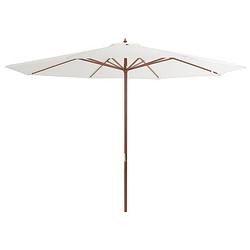 Foto van Vidaxl parasol met houten paal 350 cm zandwit