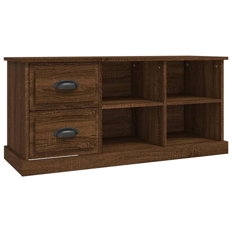 Foto van The living store tv-kast - bruineiken - 102 x 35.5 x 47.5 cm - trendy design