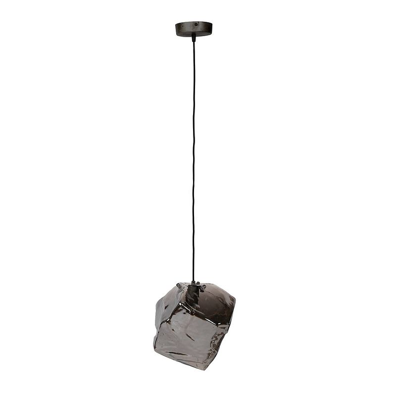 Foto van Hoyz - hanglamp rock chromed - 1 lamp - grijs/zwart - industrieel