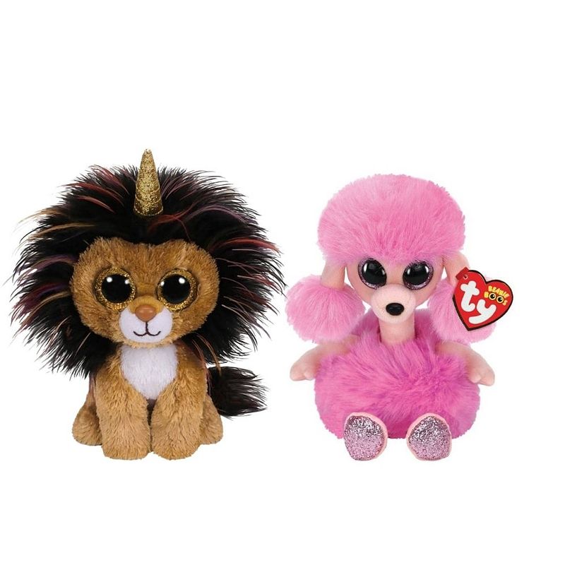 Foto van Ty - knuffel - beanie boo's - ramsey lion & camilla poodle