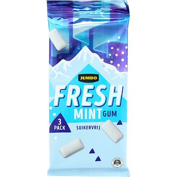 Foto van Jumbo fresh mint gum suikervrij 70 stuks 100g