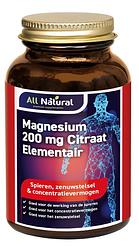 Foto van All natural magnesium 200 mg citraat elementair tabletten