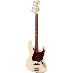 Foto van Fender american vintage ii 1966 jazz bass rw olympic white elektrische basgitaar met koffer