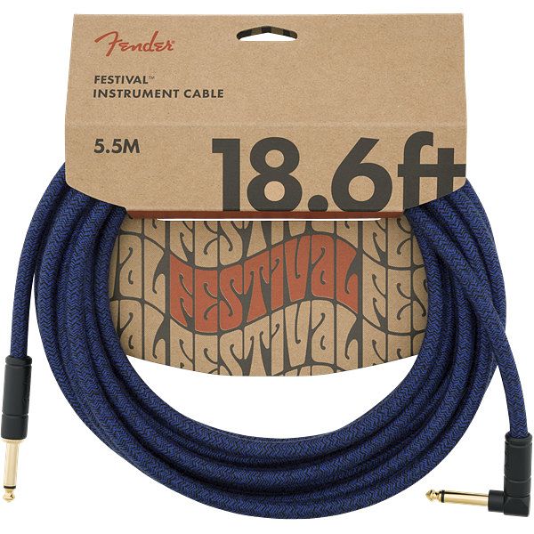 Foto van Fender festival cables blue dream r/a instrumentkabel 5.5m