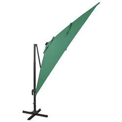 Foto van The living store tuinparasol groen - 300x300x258 cm - met led-verlichting