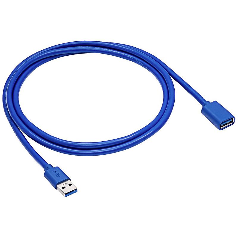 Foto van Akyga usb-kabel usb-a stekker, usb-a bus 1.8 m zwart ak-usb-10