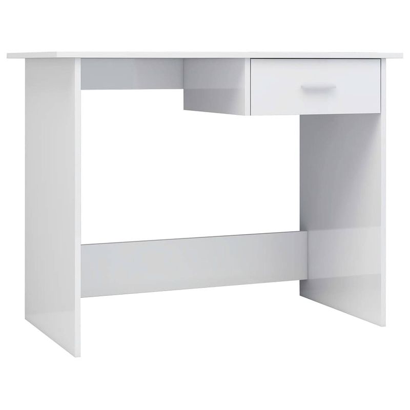 Foto van Vidaxl bureau 100x50x76 cm spaanplaat hoogglans wit