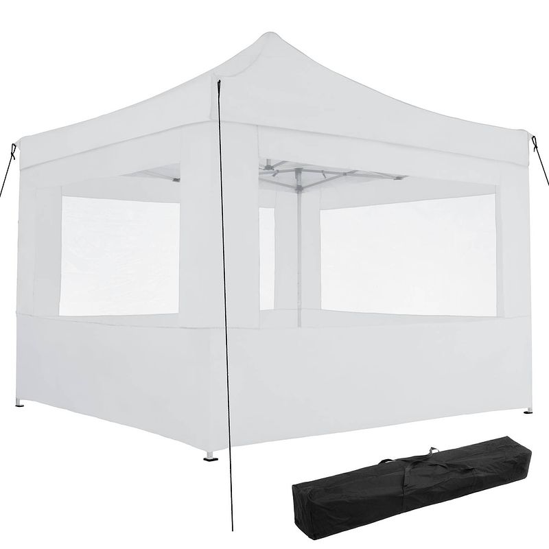 Foto van Tectake - partytent 3x3 m. opvouwbaar - 4 wanden - wit 403153