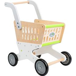 Foto van Small foot houten winkelwagen blank/wit 41 x 28 x 50 cm