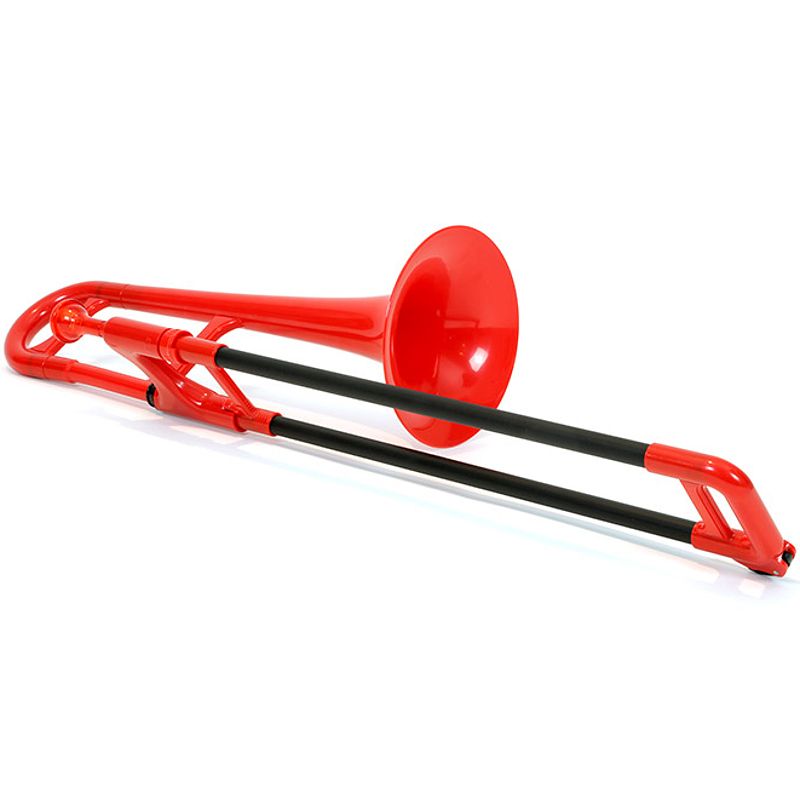 Foto van Jiggs pbone mini red eb-trombone met hoes