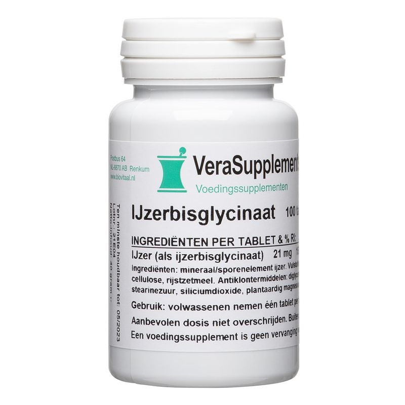 Foto van Verasupplements ijzerbisglycinaat tabletten