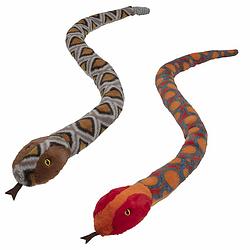 Foto van Pluche dieren knuffels 2x slangen van 150 cm - knuffeldier