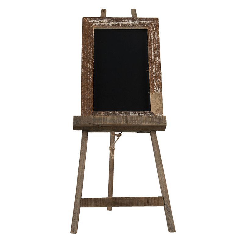 Foto van Clayre & eef krijtbord staand 23*28*60 cm bruin hout rechthoek stoepbord tekstbord bruin stoepbord tekstbord