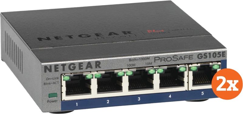 Foto van Netgear gs105e prosafe plus duo pack