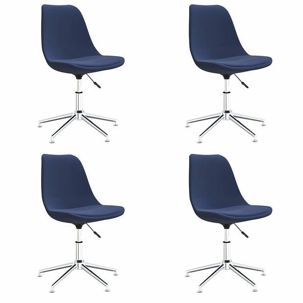 Foto van Vidaxl eetkamerstoelen draaibaar 4 st stof blauw