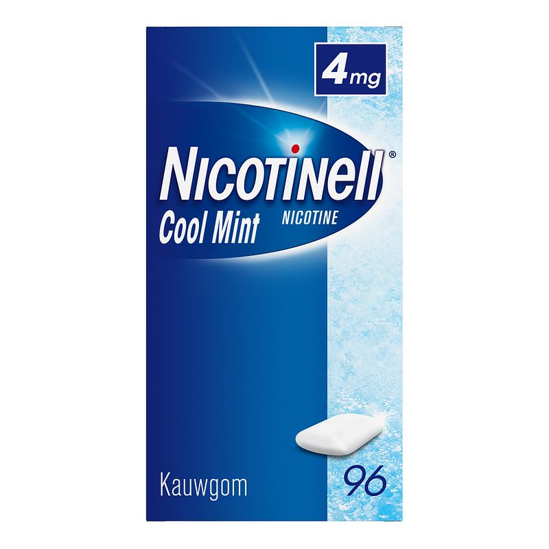 Foto van Nicotinell kauwgom cool mint 4mg - voor stoppen met roken