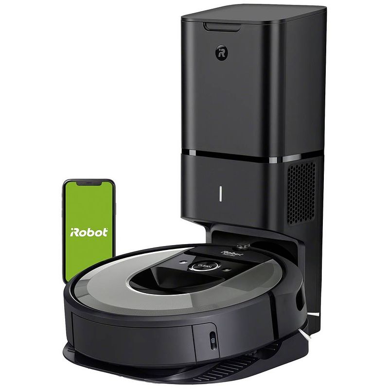 Foto van Irobot roomba i7556 robotstofzuiger zilver, zwart besturing via app, compatibel met amazon alexa, compatibel met google home