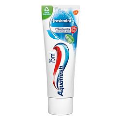 Foto van Aquafresh freshmint 3in1 tandpasta voor een frisse adem 75ml, recyclebare plastic tube en dop bij jumbo