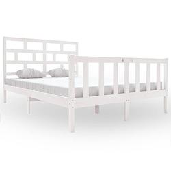 Foto van Vidaxl bedframe massief grenenhout wit 150x200 cm 5ft king size