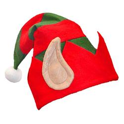 Foto van Elfen kerst muts met oren voor kinderen rood/groen - kerstmutsen