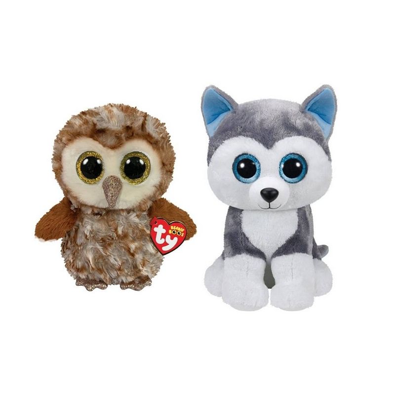 Foto van Ty - knuffel - beanie buddy - percy owl & slush husky