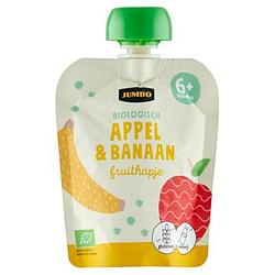 Foto van Jumbo biologisch fruithapje 6+ maanden appel & banaan 90g