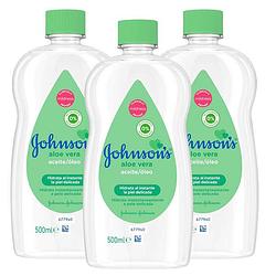 Foto van Johnson's - baby olie - aloe vera - 3 x 500 ml - voordeelverpakking