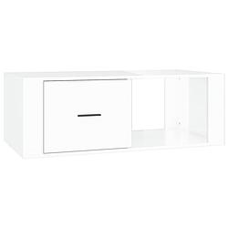 Foto van The living store salontafel - hoogglans wit - 100 x 50.5 x 35 cm - duurzaam materiaal