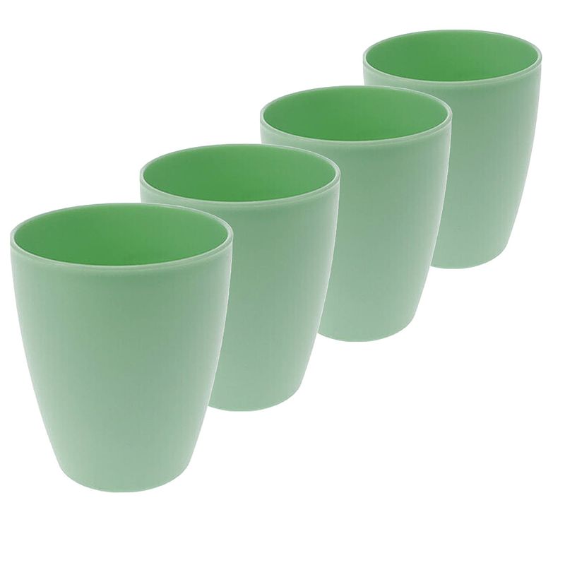 Foto van 6x drinkbekers kunststof 340 ml groen - drinkbekers