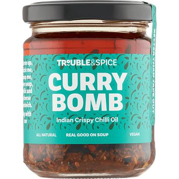 Foto van Trouble & spice curry bomb indian crispy chilli oil 200 ml bij jumbo