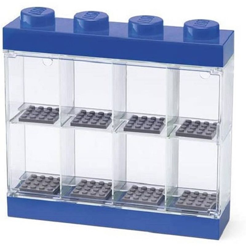 Foto van Lego vitrine 8 mini-figuren 18 x 19 cm polypropeen blauw