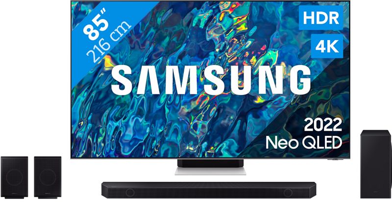 Foto van Samsung neo qled 85qn95b (2022) + soundbar