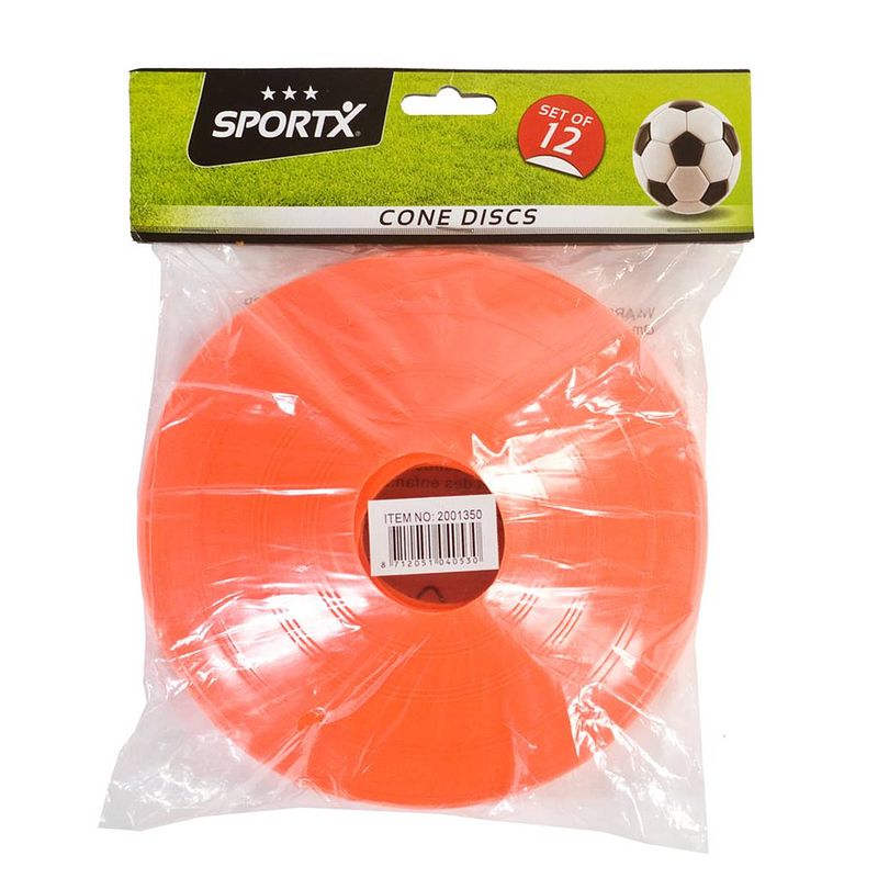 Foto van Sportx sporthoedjes kunststof 19 cm oranje 12 stuks