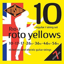 Foto van Rotosound r10-7 roto yellows set gitaarsnaren 010 - 056w