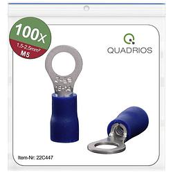Foto van Quadrios 22c447 ringkabelschoen dwarsdoorsnede (max.): 2.5 mm² gat diameter: 5.3 mm deels geïsoleerd blauw 1 set(s)