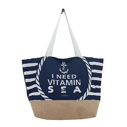 Foto van Strandtas i need vitamin sea marineblauw 37 x 53 cm - strandtassen
