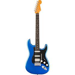 Foto van Fender american ultra ii stratocaster hss eb noble blue elektrische gitaar met koffer