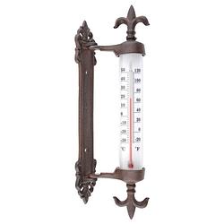 Foto van Gietijzeren wandthermometer frans design voor binnen en buiten 29 cm - buitenthermometers