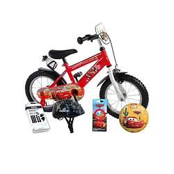 Foto van Volare kinderfiets disney cars - 14 inch - met bidonhouder - inclusief fietshelm + accessoires